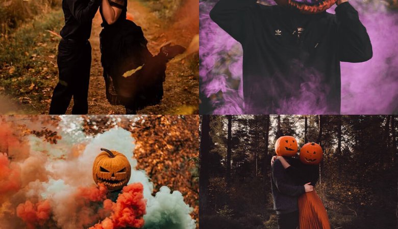 How Can a Couple Use Props to Enhance a Halloween Photoshoot?